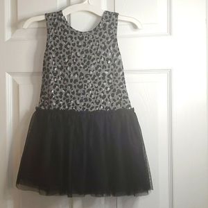 Girls Black Leopard print Dress S 5/6